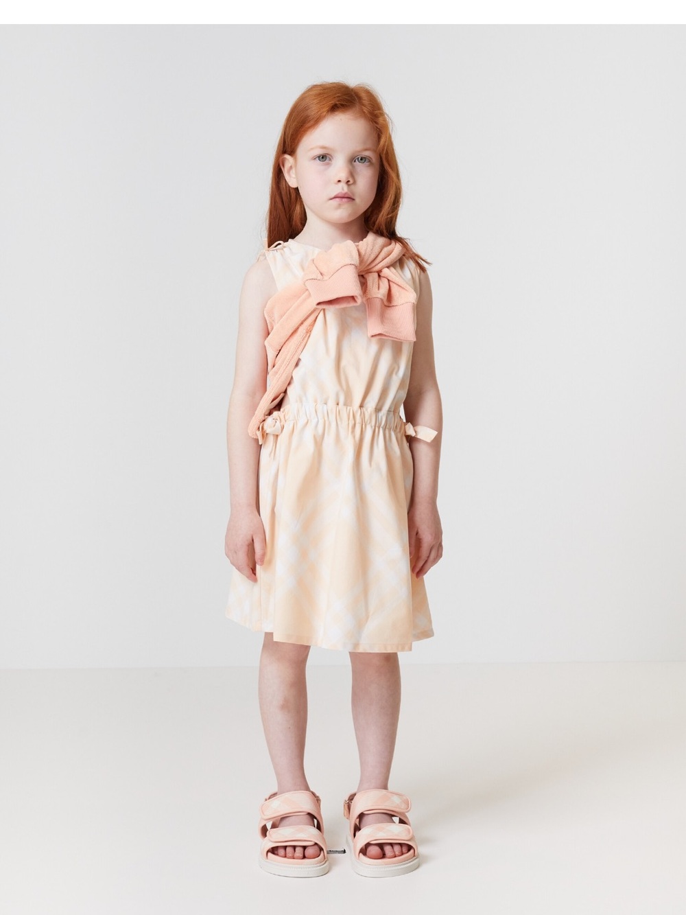 Burberry Kids Check cutout Cotten dress